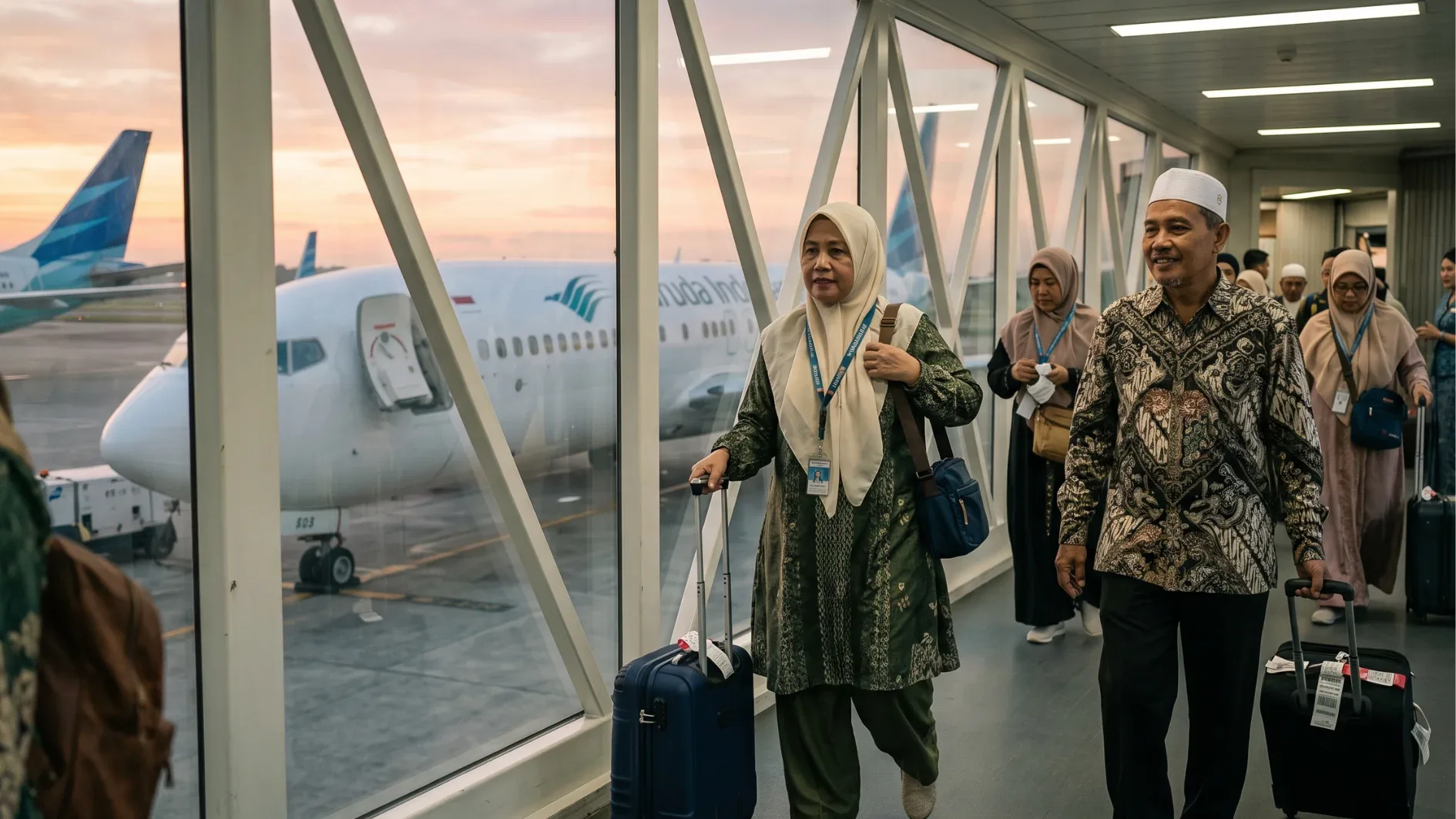 Suasana keberangkatan jamaah Rihlah Travel