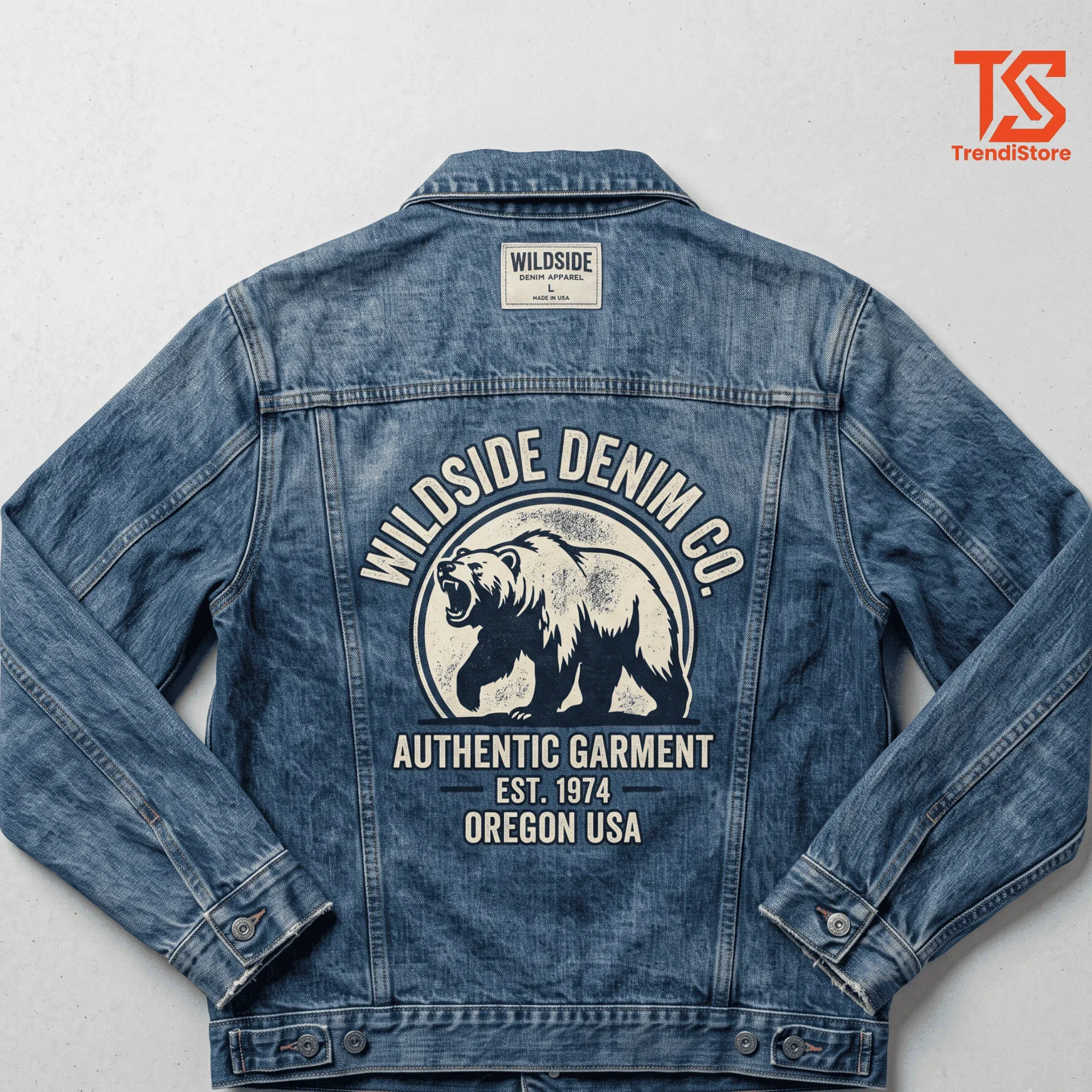 Foto Jaket Denim Sablon Tebal 2